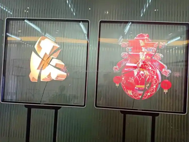 China 3D LED holographic Fan Indoor Full Color Transparent HD Holographic Display 52cm