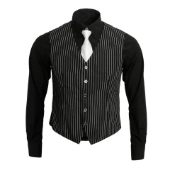 Mollardize Al Capone Gangster Mafia Black Outfits 1920s Vest Shirt Ties (Ready to Ship)