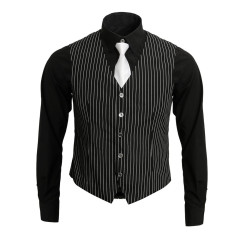 Mollardize Al Capone Gangster Mafia Black Outfits 1920s Vest Shirt Ties (Ready to Ship)