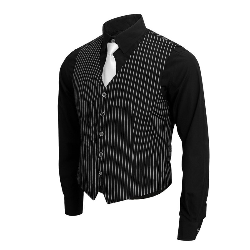 Mollardize Al Capone Gangster Mafia Black Outfits 1920s Vest Shirt Ties (Ready to Ship)