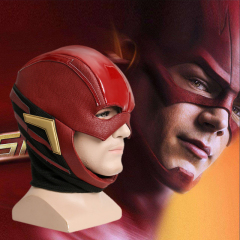 Justice League Mask The Flash Allen Cosplay Helmet Red Mask Adult Halloween Full Face PU Leather Cosplay Mask