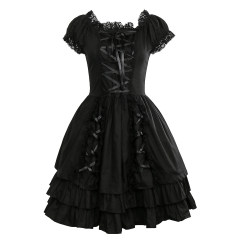 Lolita Fancy Dress Women's Medieval Vintage Gowns Haloween Robes Gothic Costume Little black Dress (Ready to Ship)