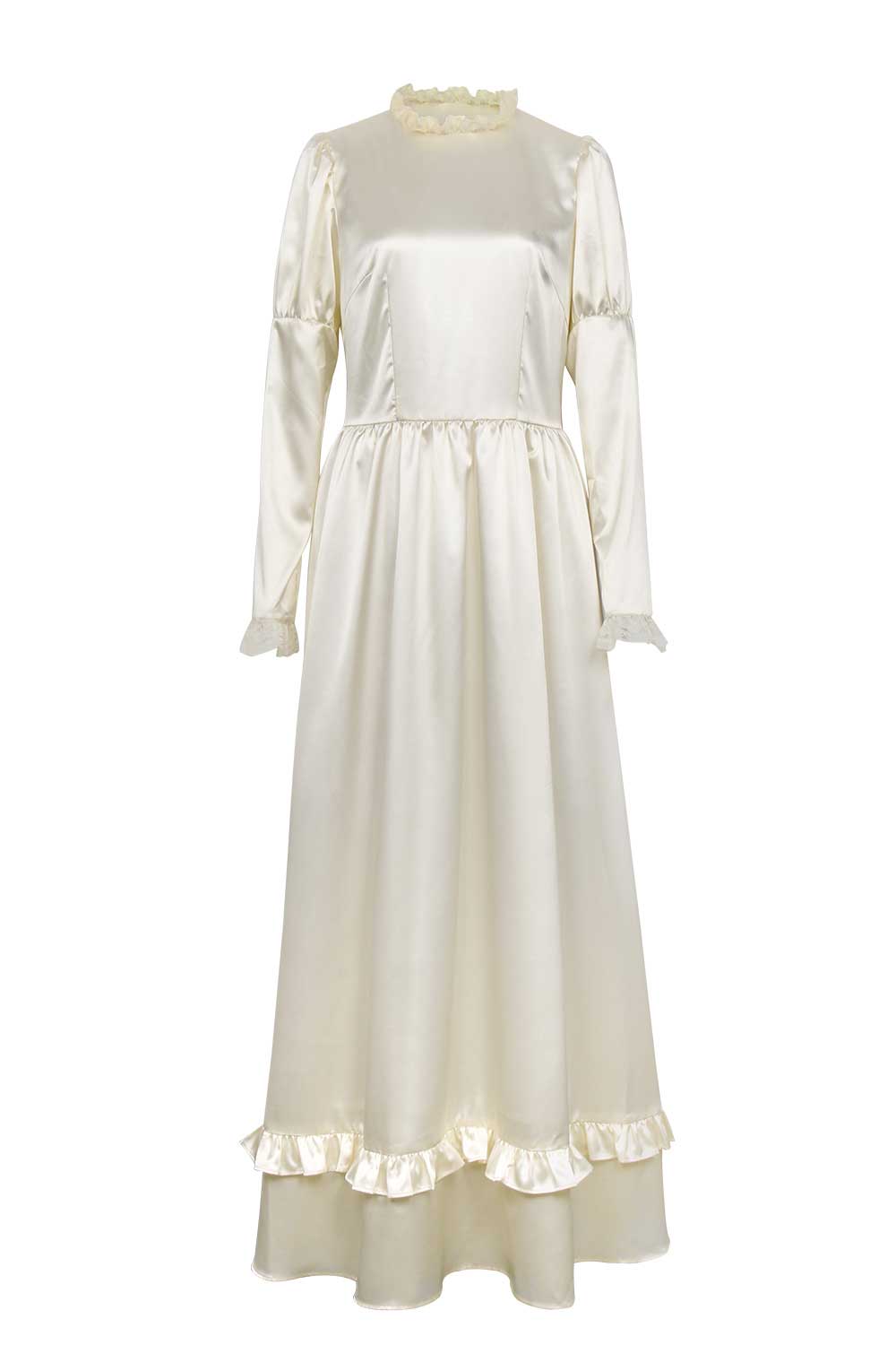 The Curse of La Llorona Women Halloween Cosplay Costume Long Dress Veils-Takerlama