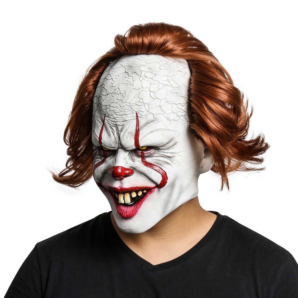 It Chapter 2 Pennywise Scary Halloween Cosplay Latex Mask Stephen King's It Costume Wig-Takerlama