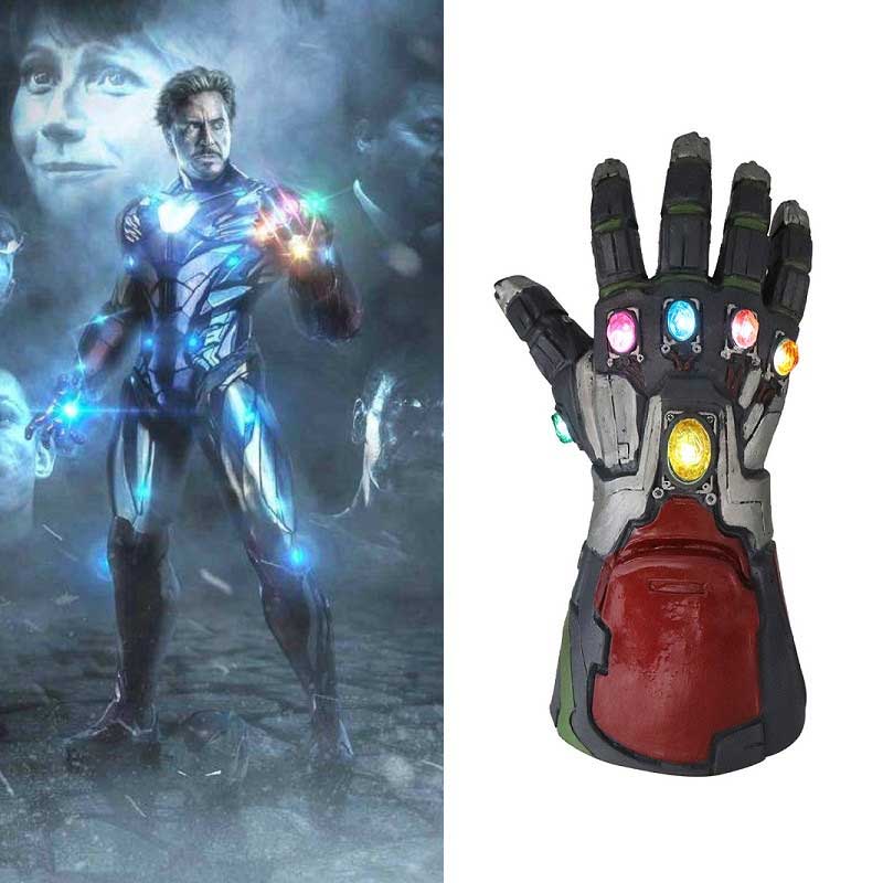 Iron man Gloves Thanos Infinity Gauntlet Marvel Superhero Cosplay Gloves Avengers LED Glove Adult