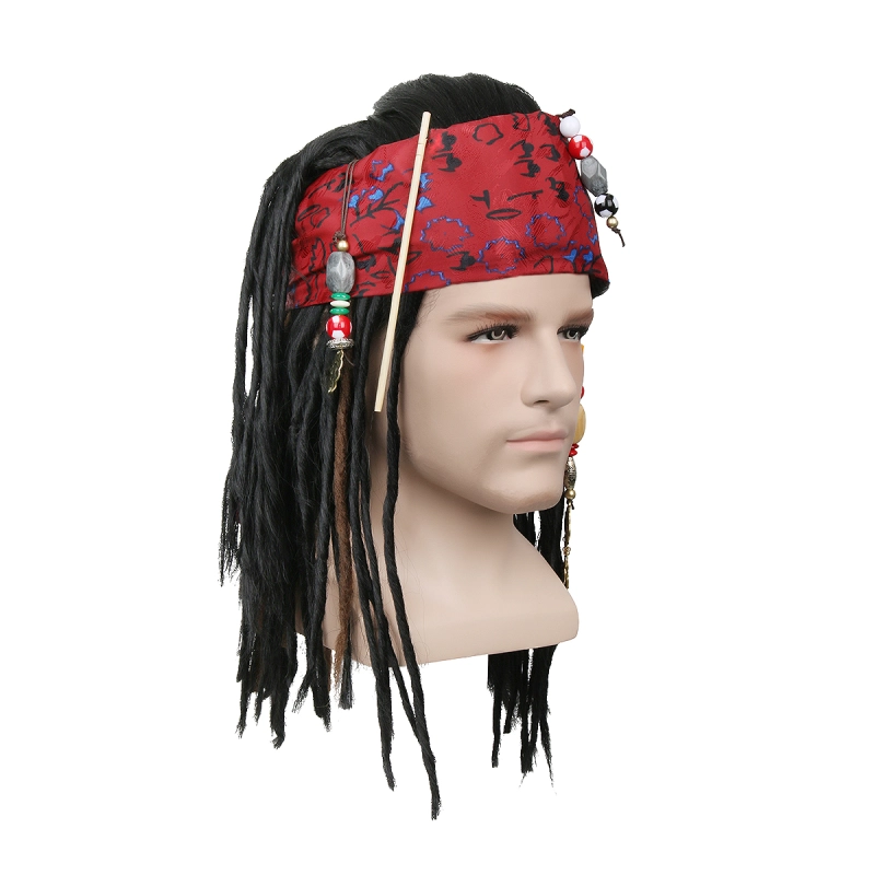 Pirates of The Caribbean Pirate Captain Halloween Cosplay Wig