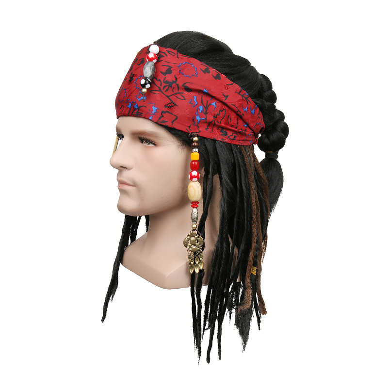 Pirates of The Caribbean Pirate Captain Halloween Cosplay Wig