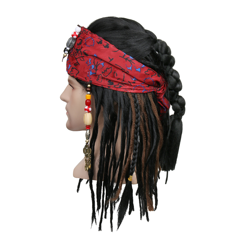 Pirates of The Caribbean Pirate Captain Halloween Cosplay Wig