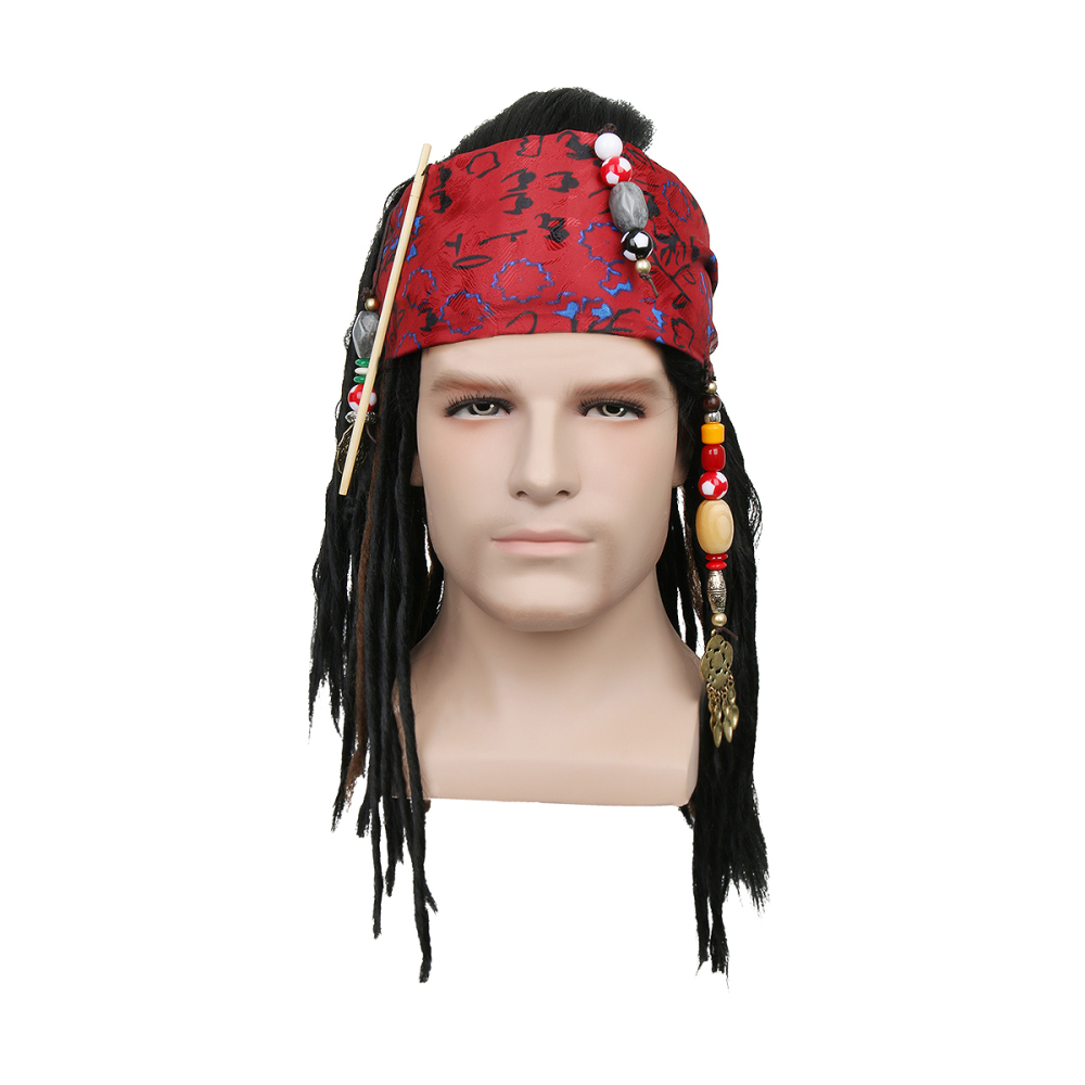 Pirates of The Caribbean Pirate Captain Halloween Cosplay Wig