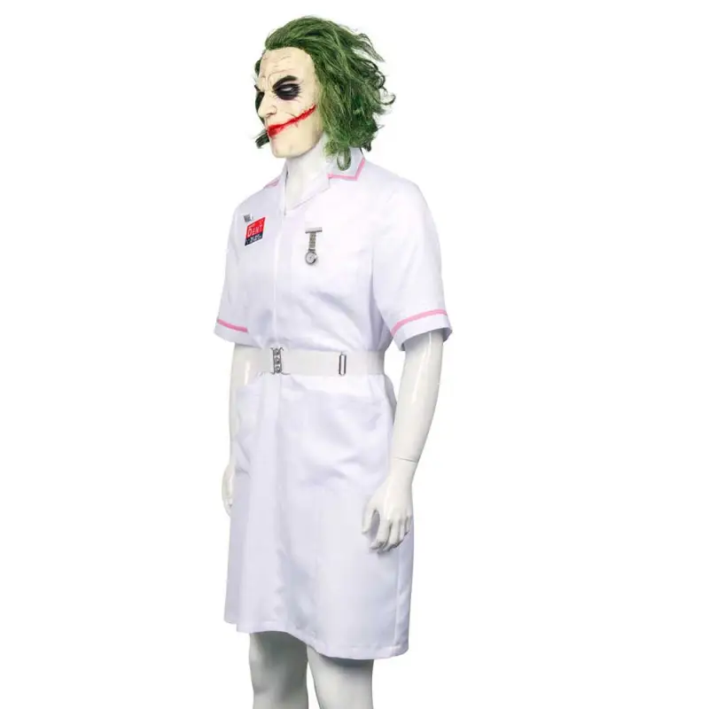 Joker Nurse.Dress Heath Ledger Cosplay Costume With Mask Wig Batman Dark Knight Takerlama (Ready To Ship)