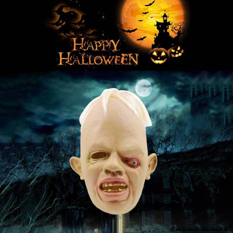 Halloween Scary Face Mask Squinting Eye Shape In Stock