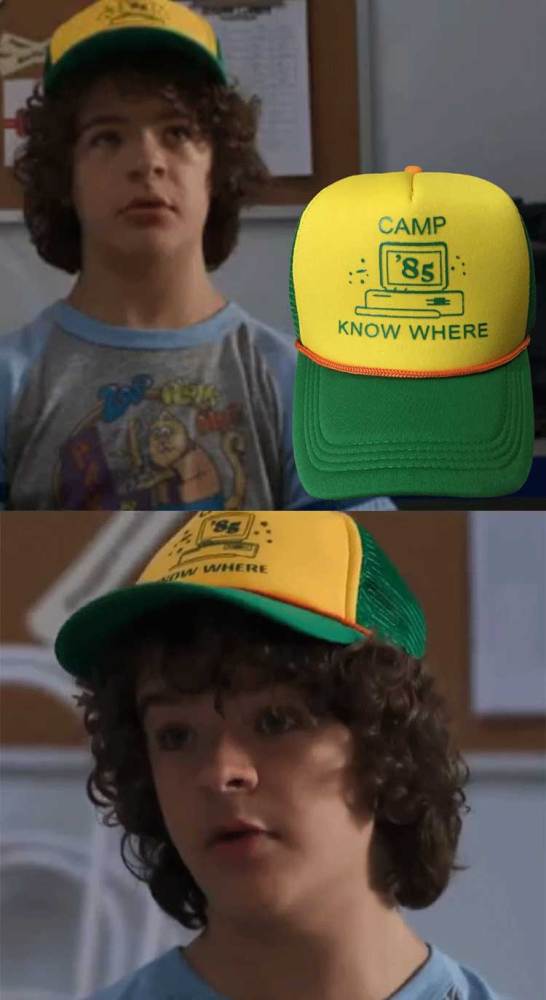 Dustin Cosplay Hat Stranger Things Season 3 Mesh Trucker Baseball Cap Camp Know Where In Stock