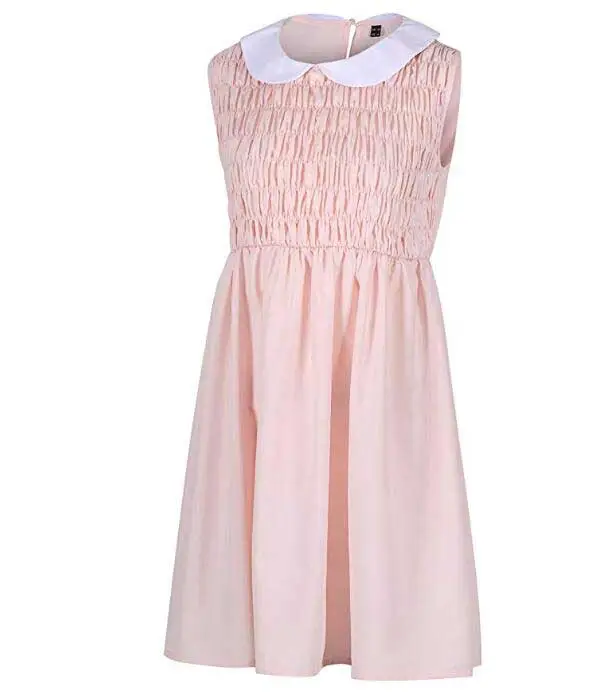 Stranger Things Season 1 Eleven Cosplay Pink Dress Women Halloween 11 Costume In Stock