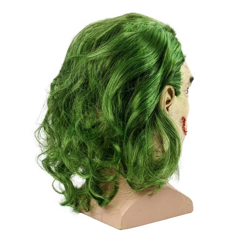 Joker Face Mask with Wig Movie Batman The Dark Knight Halloween Cosplay Clown Accessories (Ready to Ship)