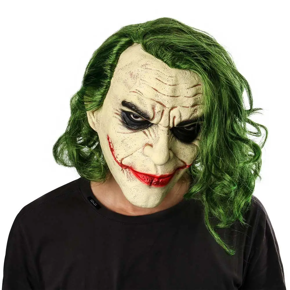 Joker Face Mask with Wig Movie Batman The Dark Knight Halloween Cosplay ...