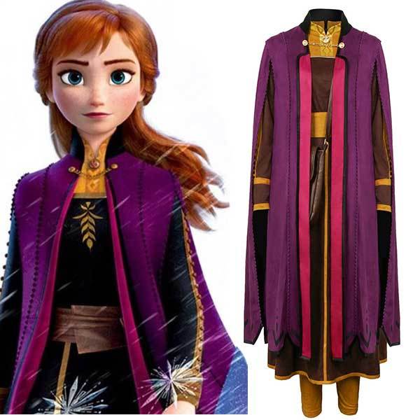 Frozen 2 Adult Anna Cosplay Costume Princess Dress