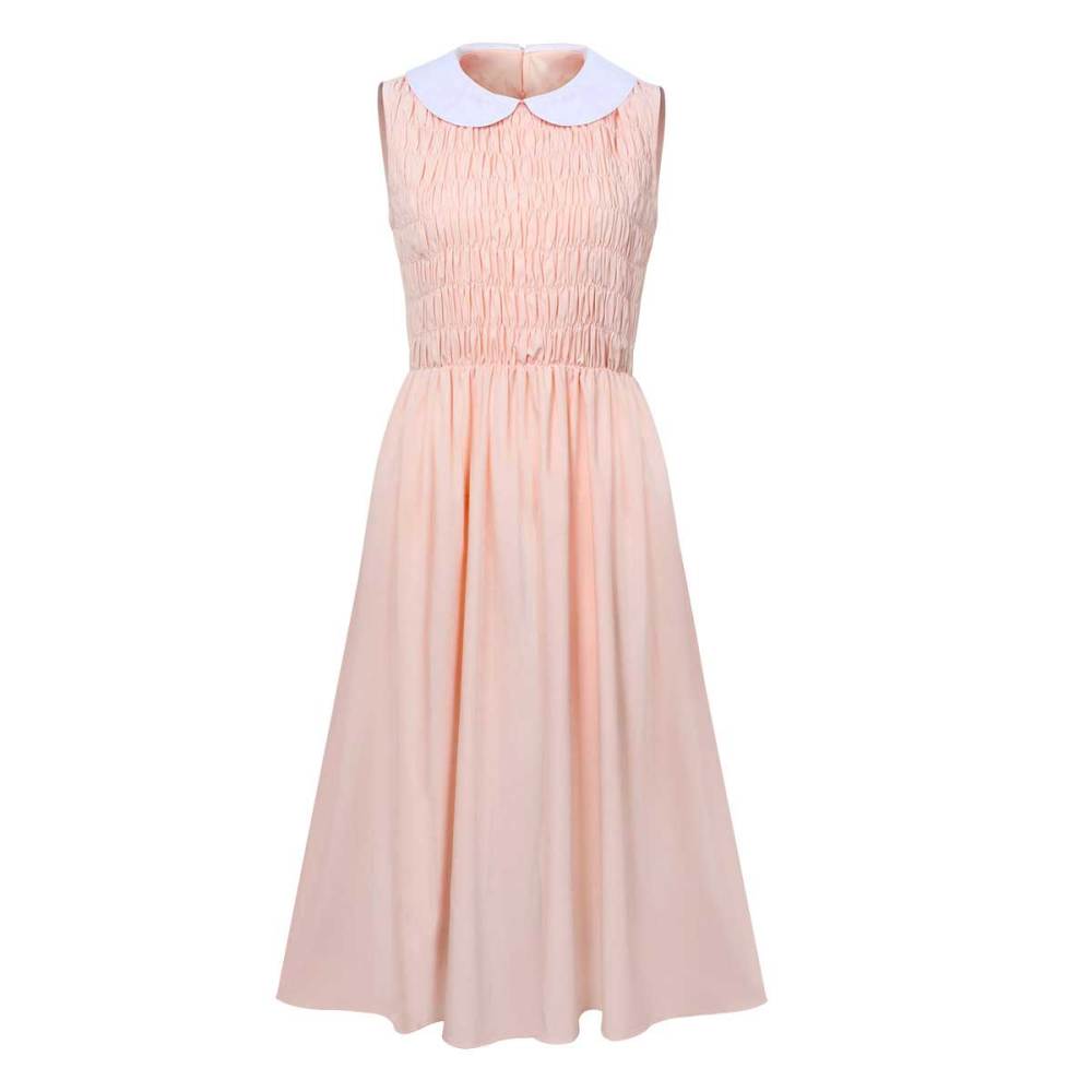 Stranger Things Season 1 Eleven Cosplay Pink Dress Women Halloween 11 Costume In Stock