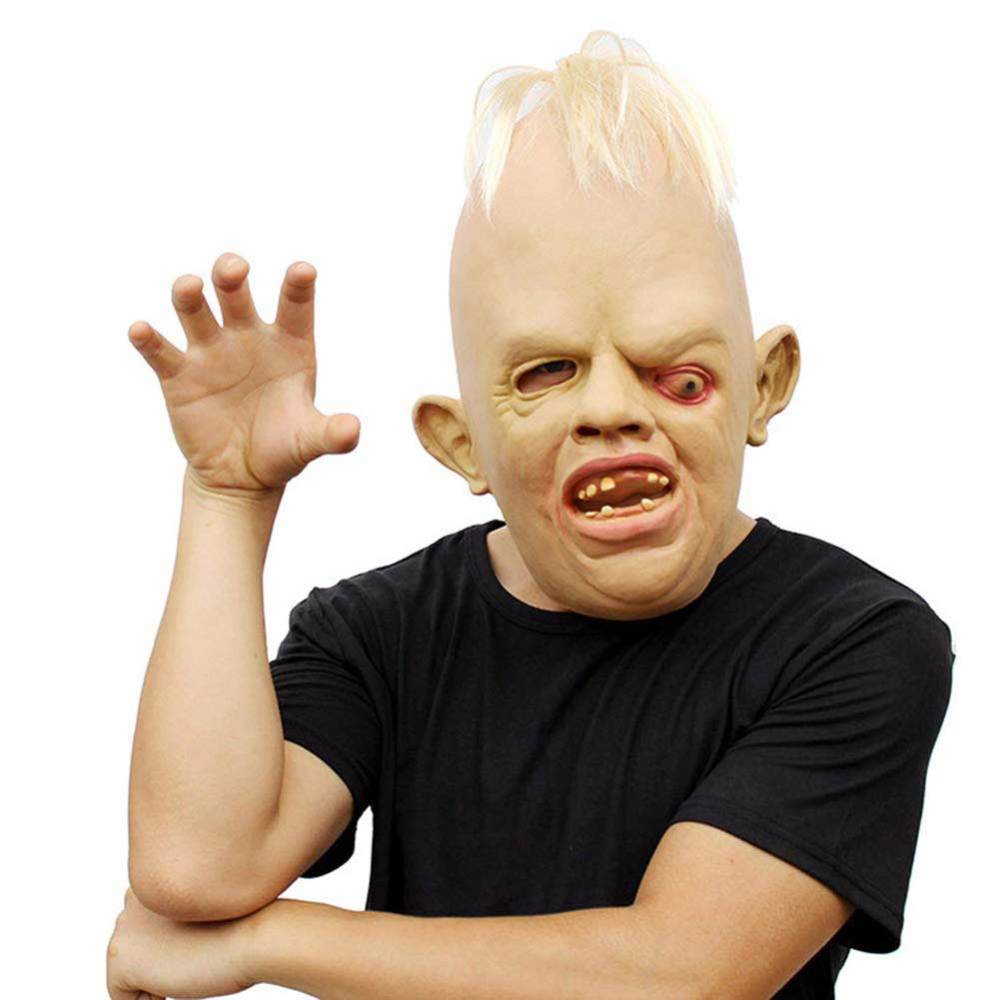 Halloween Scary Face Mask Squinting Eye Shape In Stock