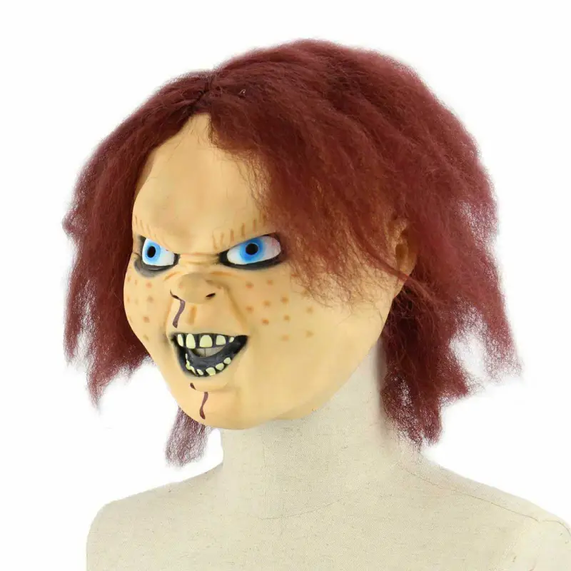 Child's Play Chucky Cosplay Latex Face Mask Wig Halloween Cosplay Props In Stock Takerlama