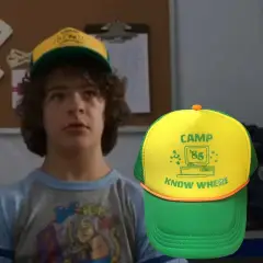 Dustin Cosplay Hat Stranger Things Season 3 Mesh Trucker Baseball Cap Camp Know Where In Stock