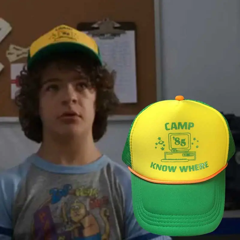 Dustin Cosplay Hat Stranger Things Season 3 Mesh Trucker Baseball Cap Camp Know Where In Stock