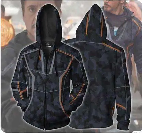 Iron Man Mens Hoodies Avengers Infinity War Tony Stark Coat