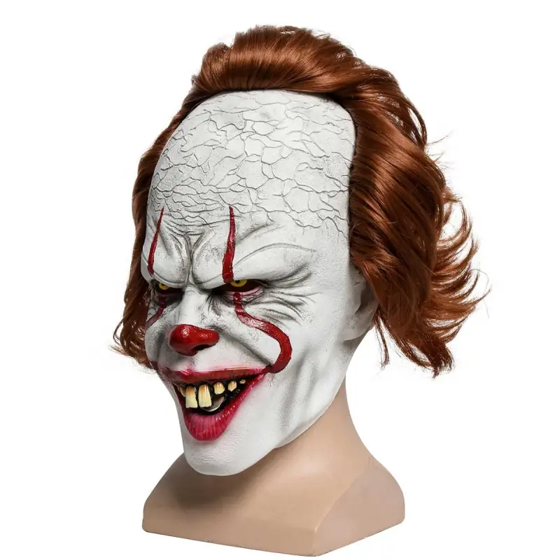 Pennywise Halloween Cosplay Latex Mask Stephen King's Costume Wig It Chapter 2 (Ready to Ship)