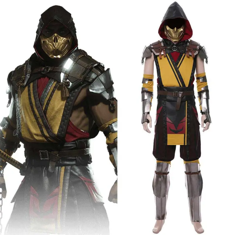 Game Mortal Kombat 11 Scorpion Hanzo Hasashi Cosplay Costume Takerlama