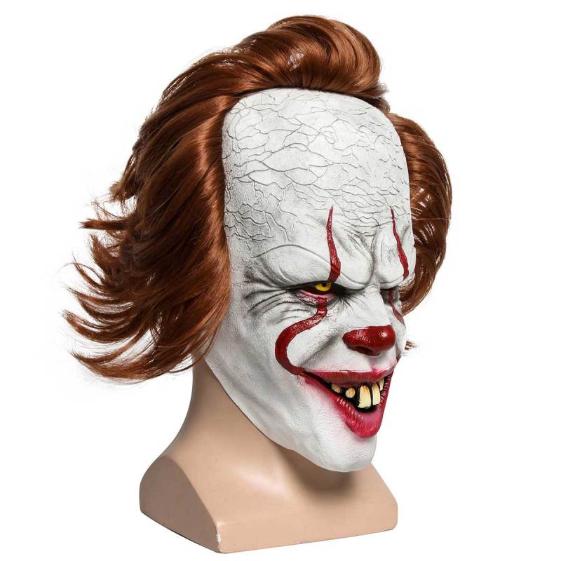 Pennywise Halloween Cosplay Latex Mask Stephen King's Costume Wig It Chapter 2 (Ready to Ship)