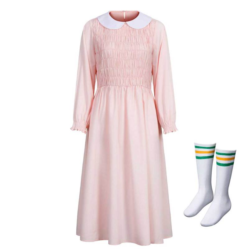 Eleven Pink Dress with Socks Stranger Things Season 1 Women Adult (Ready To Ship)