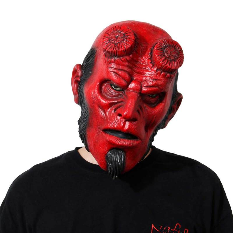 Hellboy Mask Latex Halloween Costume Props (Ready To Ship)