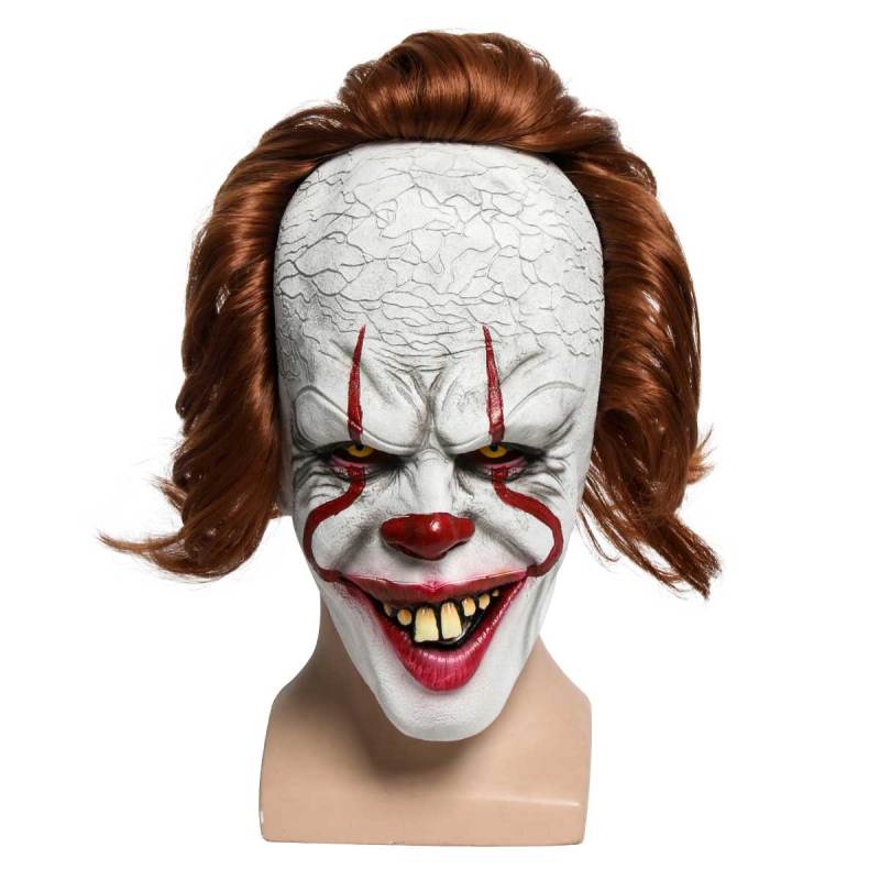 Pennywise Halloween Cosplay Latex Mask Stephen King's Costume Wig It Chapter 2 (Ready to Ship)