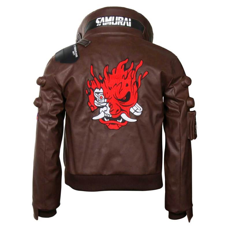 Cyberpunk 2077 V Bomber Jacket Samurai Cosplay Leather Costume Unisex