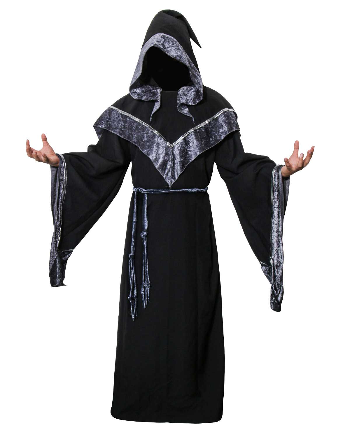 Adult Men Wizard Priest Outfit Dark Sorcerer Robe Monk Robe Religious Godfather Wizard Costume Halloween Devil Witch Cosplay