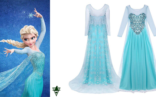 Disney Frozen 2 Princess Elsa Sparkly Party Dress Cosplay Costume For Women