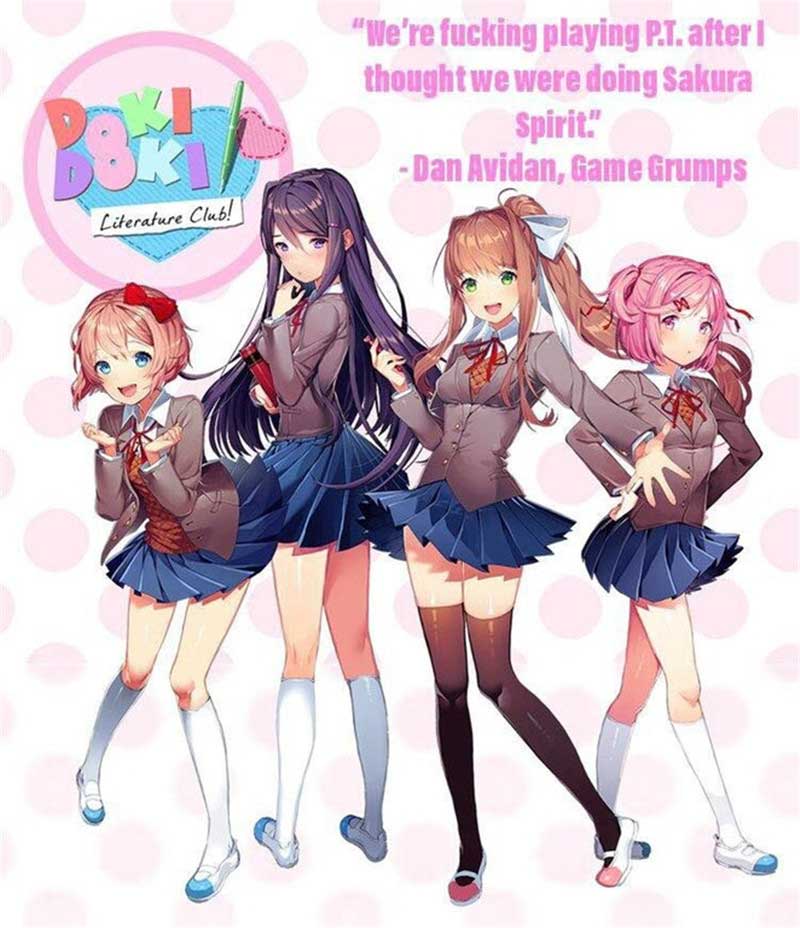 Hot Game Doki Doki Literature Club! Cosplay Costumes Sayori Yuri Natsuki Monika School Uniform