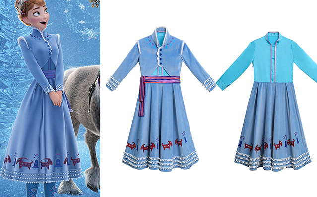 Olaf's Frozen Adventure Anna Dress Outfit Cosplay Costume For Kids