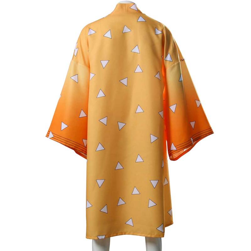 Adults Demon Slayer Agatsuma Zentisu Cosplay Costume Cloak Kimetsu no Yaiba Kimono