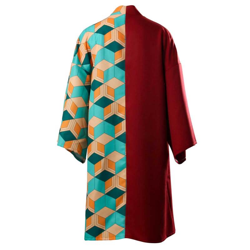 Adult Tomioka Giyuu Plaid Cloak Demon Slayer Kimetsu no Yaiba Kimono In Stock