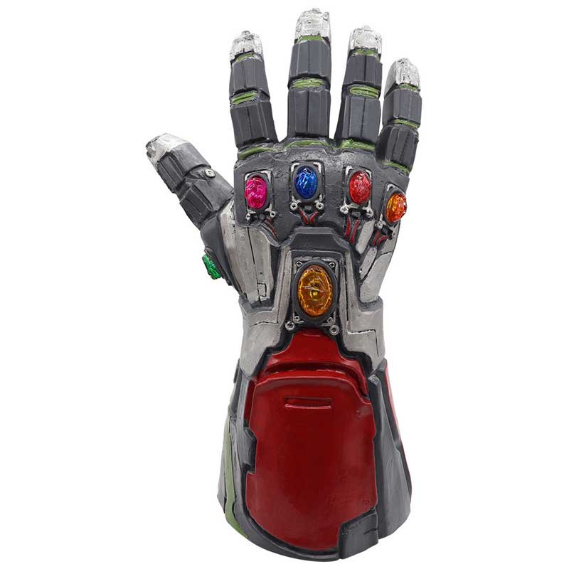 UrMsun Guanto Avengers con luci LED, Guantele Thanos Avengers 4 Final Game  Iron Man Infinity Gauntlet Hulk Thanos Capitan America Thor Cosplay con 2