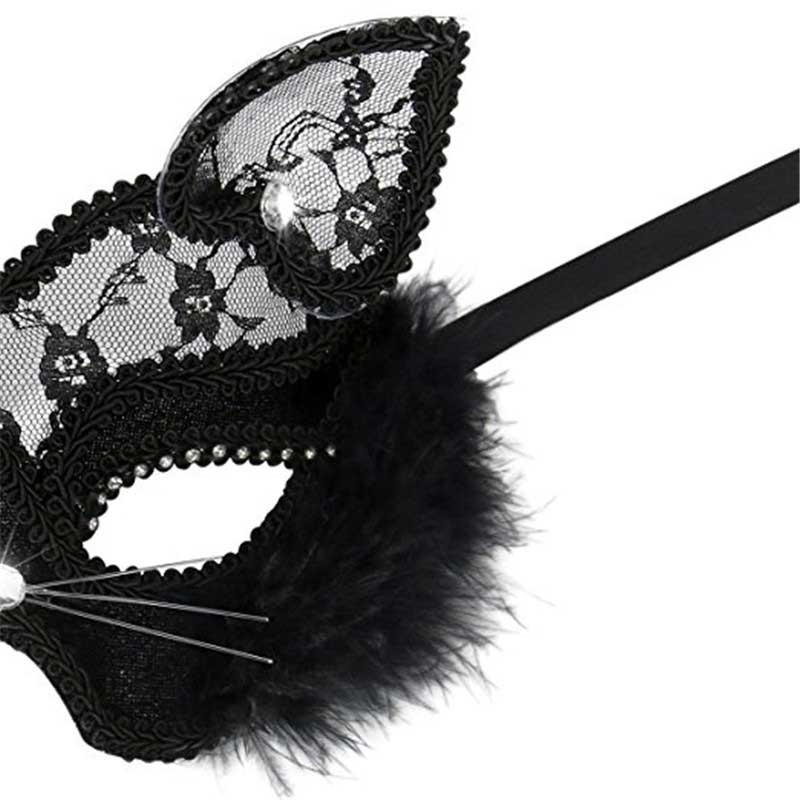 Sexy Lace Black Cat Eye Mask for Carnival Halloween