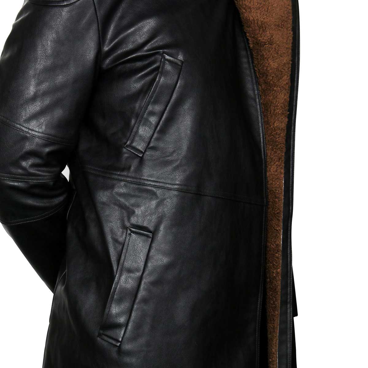 Blade Runner 2049 Officer K Rayan Gosling Lapel Fur Collar Trench Long Cotton Coat