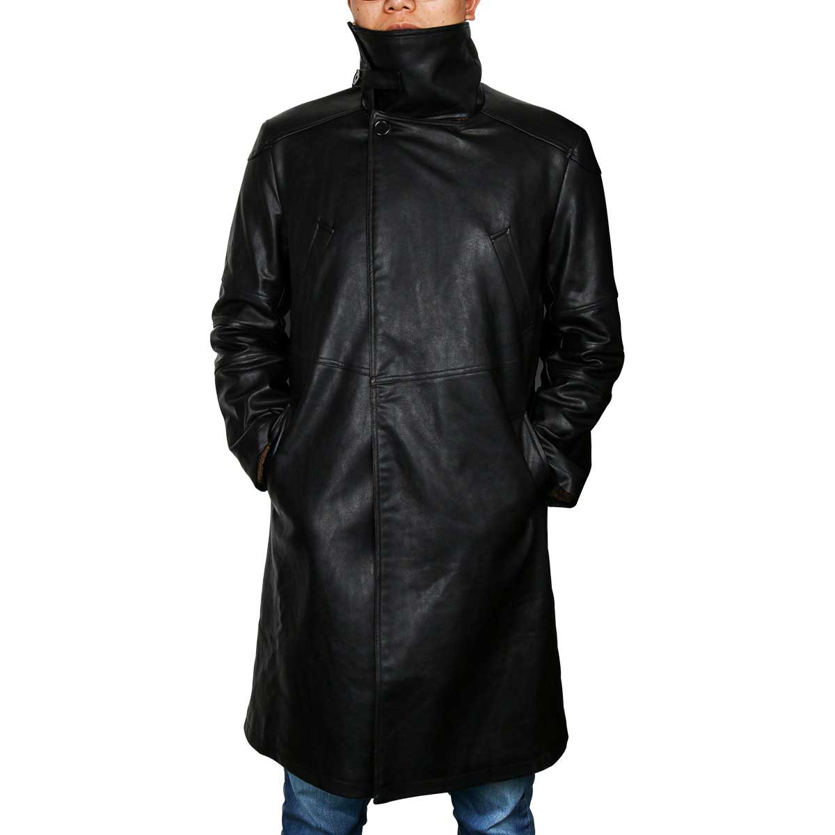 Blade Runner 2049 Officer K Rayan Gosling Lapel Fur Collar Trench Long Cotton Coat