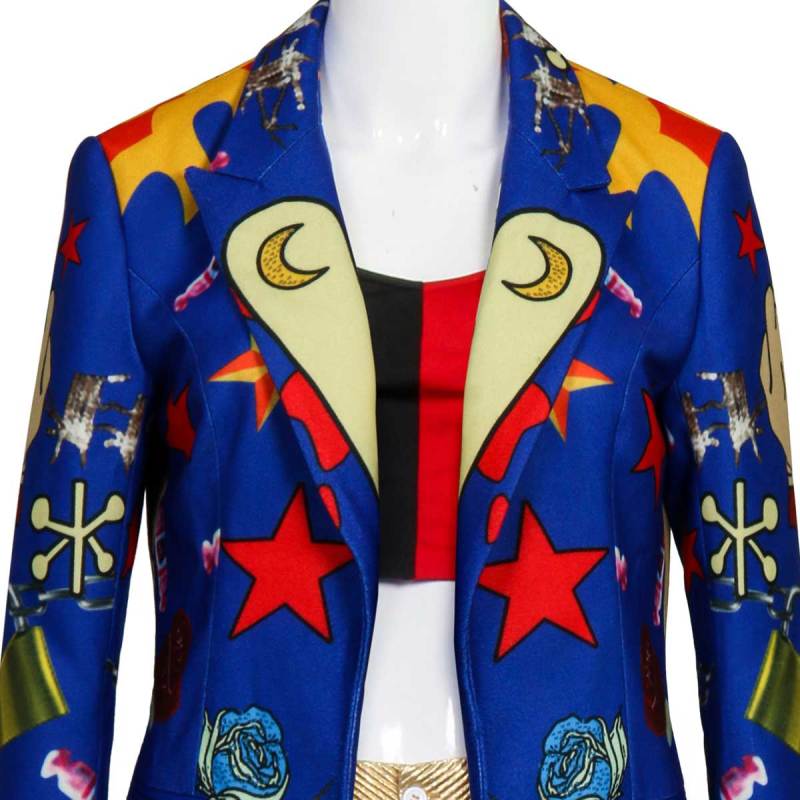 Birds of Prey Harley Quinn Cosplay Set Blazer Shirt Trousers for Women Female Joker Takerlama