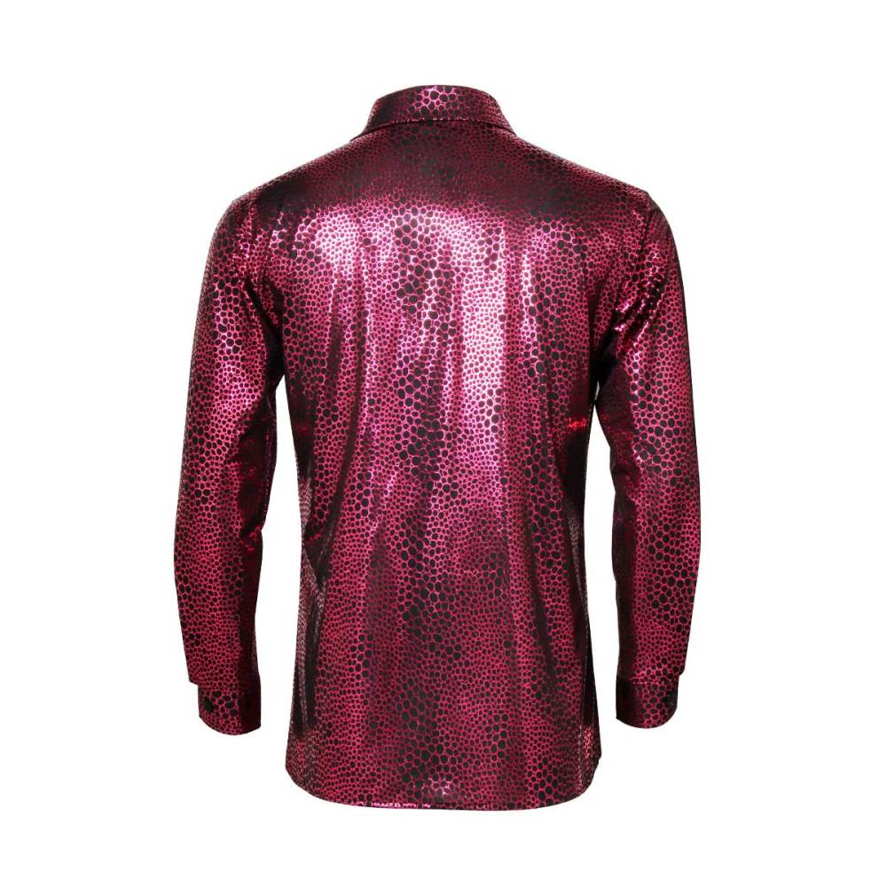 DORMUS 70s Disco SnakeSkin Shirt Men Printed Night Club Wear In Stock Takerlama