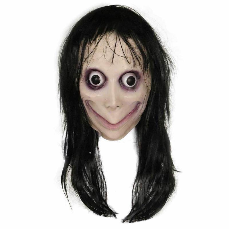 Momo Scary Face Cover, Halloween Scary Women Face Covers With Long Hair,  Party Headgear Horror Headwear Cosplay Party Supplies