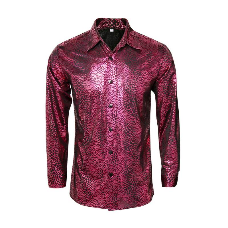 DORMUS 70s Disco SnakeSkin Shirt Men Printed Night Club Wear In Stock Takerlama