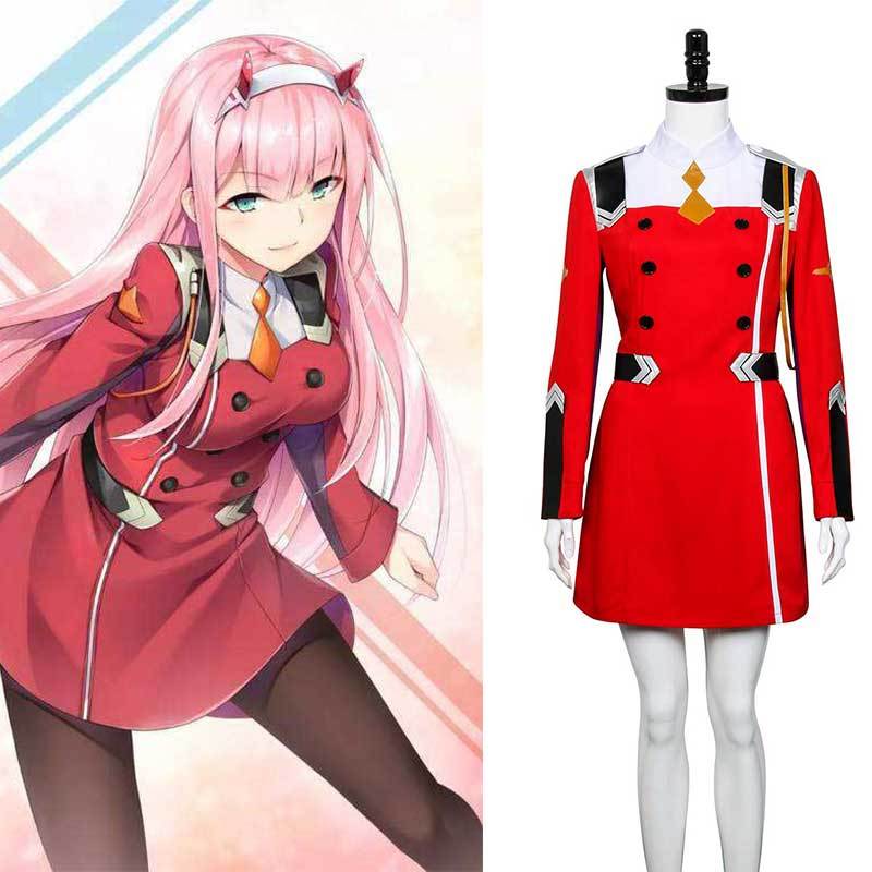 Darling in The FRANXX Uniform Zero Two Cosplay Costume Code 002 Uniform Dress