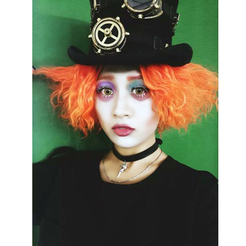 Alice in Wonderland 2 Mad Hatter Tarrant Hightop Orange Wig