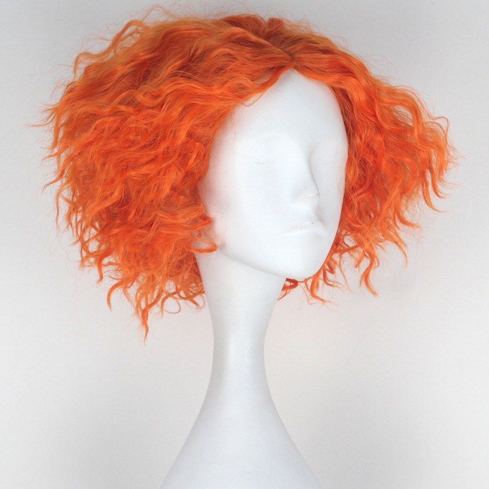 Alice in Wonderland 2 Mad Hatter Tarrant Hightop Orange Wig